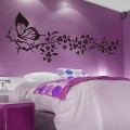 Black Butterfly & Black Flower Wall Sticker